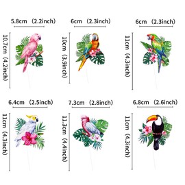 Blumomon 24 Stück Vögel und Tiere Cupcake Toppers Papagei Cupcake Picks Vogelmuster Tiere Kuchen Dekorationen für Kindergeburtstag Party Themenparty Dekorationen Zubehör