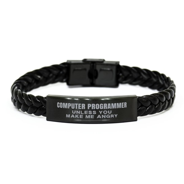 Funny Computer Programmer Gifts Computer Programmer Braided Leather Bracelet Birthday