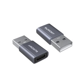 ANDAPA Adaptador USB c a USB(2 Unidades), Convertidor USB a Tipo c,Compatible con computadoras portátiles, Cargadores y más Dispositivos con Puertos USB estándar