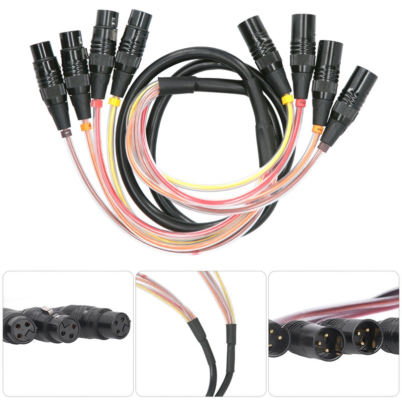 1.5m XLR Audio Cable 4 Channel Splitter Cable Microphone Speaker