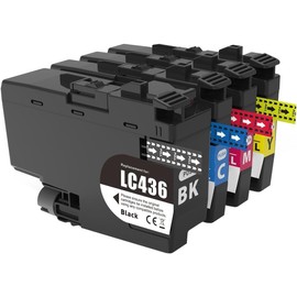 Summit Ink LC436 4-Ink Value Pack Replacement for Brother LC-436 & LC436XL for MFC-J4440DW, J4540DW, J4340DW XL, J5855DW XL, J5955DW, J6555DW XL, J6955DW, J6957DW (1BK 1C 1M 1Y)