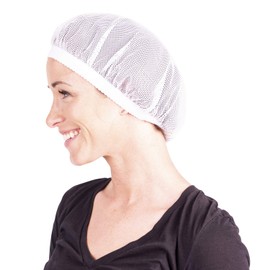 Mesh Bonnet Protective Night Cap for Curly or Frizzy Hair Protection, 2-Pack comes with FREE Eyeglass Pouch (White)