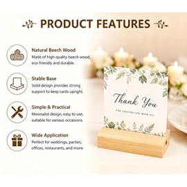 12pcs 2.75x1.38 Inch Wood Table Number Stands Card Holder for Wedding,party