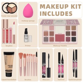 KAVCENT Makeup Set for Teens Makeup Kit for Women full Kit Teenagers Makeup Gift Set for Teen Girls Women Christmas Makeup Kits for Teen 14-16