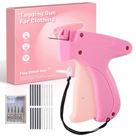 Stitchy Quick Clothing Fixer – Instant Stitch Tool for Clothes, Pink Portable Stitch Gun with 5 Needles & 2000 Fasteners, Quick Hemming, Tagging & Repair for Denim, Curtains, Quilts