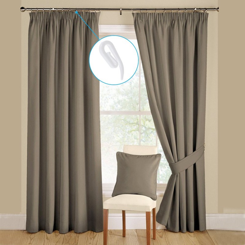 Anpro Pack of 120 Plastic Curtain Hooks White 2.8 x