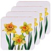 Set of 4 Daffodil Coasters Flower Design Cork Kitchen Dinner