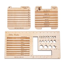 3 Style Wood Knitting Needle Gauge and Ruler, Control Card Knitting Tool for Spinners Yarn Measuring Tools