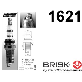 BRISK Iridium Premium+ Plus P3 ER15YIR-1 1621 Spark Plugs (Pack of 6)