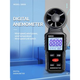 JAVERGGN S8606 Anemometer Wind Meter Tester Measuring Air Indoor Outdoor Wind Speed Temperature Volume Sensing High