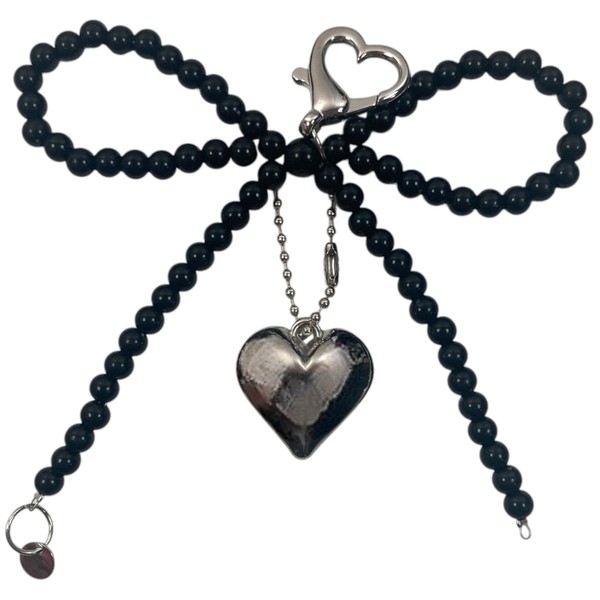 GrandslamEX Ribbon, Pearl, Heart Accessory, Charm, Keyring, Keychain, Strap, Keychain,