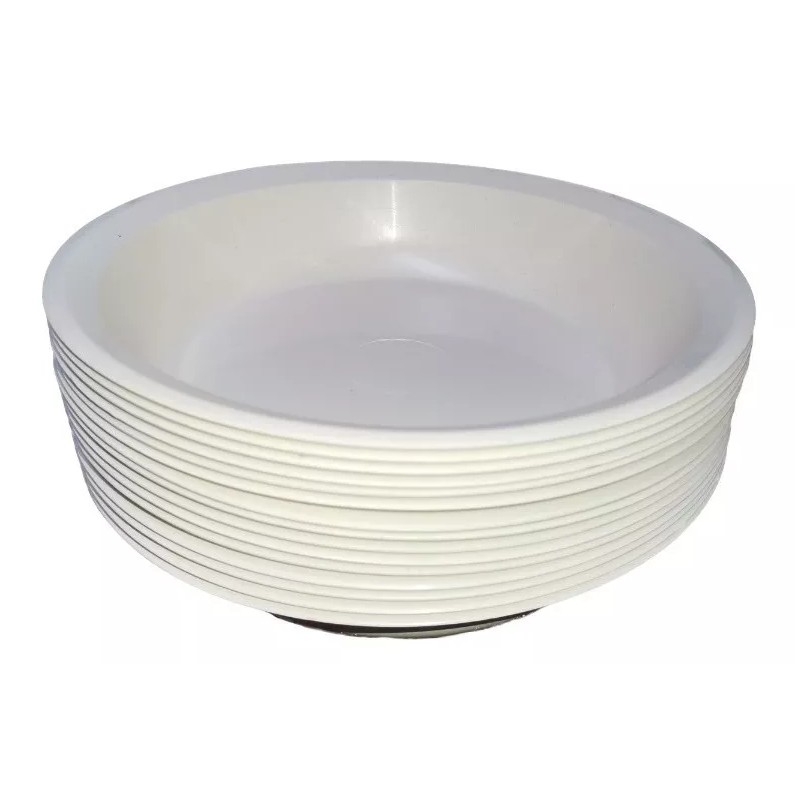 Boris 150 Platos Soperos Redondos Plástico 665ml Vajilla Económico
