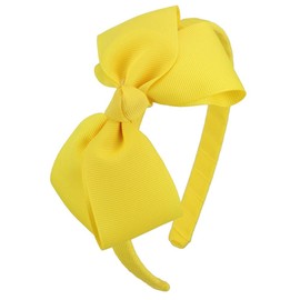 7Rainbows- Bonita diadema con lazo amarillo de moda para niñas pequeñas.