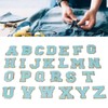 26 Pcs Iron On Letters A to Z Blue Letters
