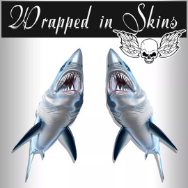 Wrapped in Skins Shark Decals Mako Shark Ocean Fish Stickers Tackle Box RV Truck Trailer AFP-0043 - 3" Long