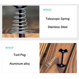 zalati Tent Stakes 10pcs Deck Plank Board Windproof Aluminum Deck Tie Down Spring Anchor Pegs for Camping Hiking Outdoor Timber Deck Plank