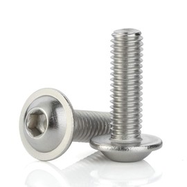 M8-1.25 x 20mm Flanged Button Head Socket Cap Screws Flange Bolts, 18-8 Stainless Steel 304, Full Thread, Allen Socket Drive, 25 PCS