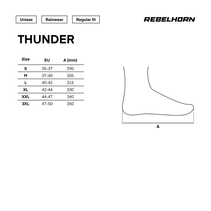 REBELHORN Thunder Wasserdicht Regenschutz für Motorradstiefel Rutschfeste Sohle Elastische Bänder