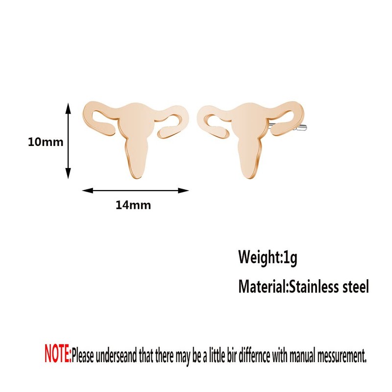 Mini Uterus Shape Stud Earrings Anatomic Organ Earrings Women Earrings