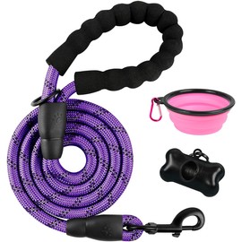 BARKBAY Dog Leashes for Large Dogs Heavy Duty Dog Leash 4/5/6 FT with Comfortable Padded Handle and Highly Reflective Threads for Medium Large Dogs Walking Training Running (5FT-1/2'',Purple)