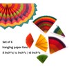 SUNBEAUTY Pack of 6 Hanging Paper Fans Party Carnival Circus