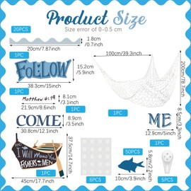 Sayglossy 76Pcs Fishers of Men Bulletin Board Set Religious Classroom Bulletin Board Fish Cutouts Christian Jesus Sunday School Bulletin Board for Preschool Classroom Supplies Chalkboard Wall Decor