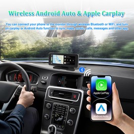 VSYSTO Car Stereo Wireless Carplay and Android Auto, 10.26" Touchscreen WiFi Truck Dash Cam with 2K Infrared Night Vision Lens Backup Camera for Semi Trailer Van Tractor RV, GPS Navigation (Black-B)
