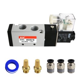 RIH Pneumatics Solenoid Valve 3/8" NPT AC110V Single Coil Pilot-Operated Electric 5Way2Position 4V310 WithJunctionBox
