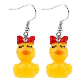 Mikovivi Duck Earrings, Yellow Duck Earrings Acrylic Unique Cartoon Animal Style Jewelry Funny Yellow Duck Fashion Jewelry Gift for Women