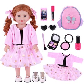 BABESIDE 18 Inch Doll Clothes, 10 Pcs Doll Clothes and Accessories Set for 18 Inch Doll Girl, Baby Doll Dress up Toys for Kids