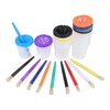 10 Pieces Spill Proof Paint Cups Kids Painting Set with