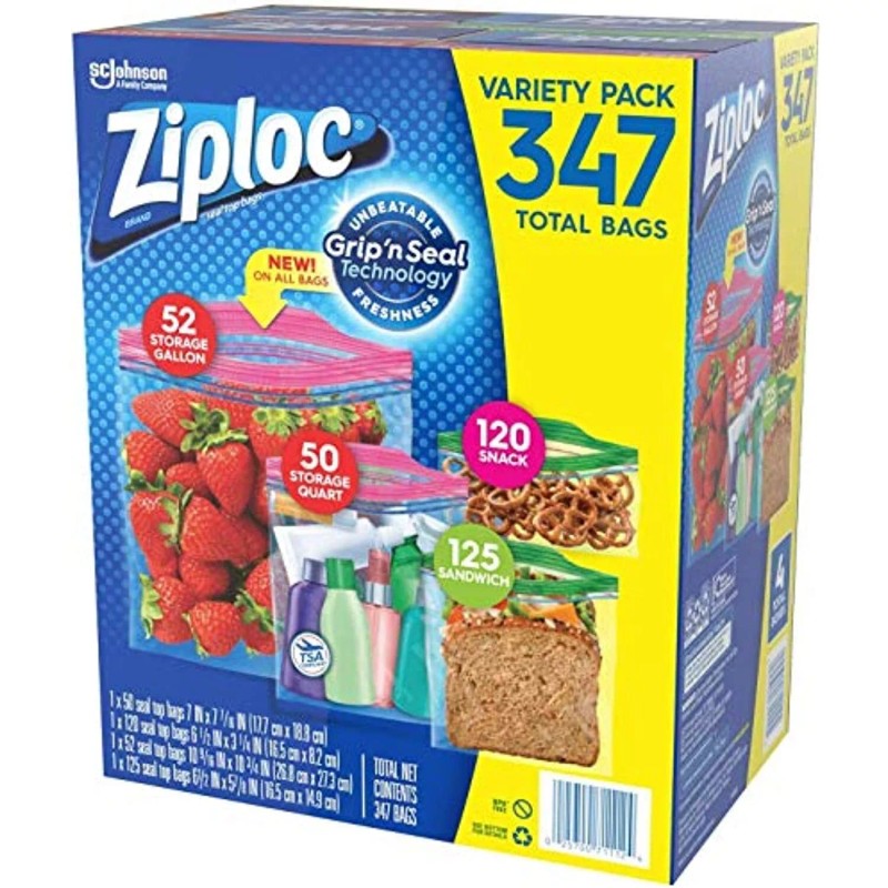 Ziploc Storage Bags, Various Sizes, 347 ct. ( 1 pack