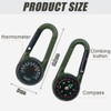 XUZOPIM Compass With Carabiner Hook Thermometer Multifunctional Portable Metal Carabiner