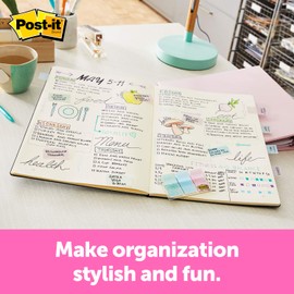 Post-it Pattern Flags, 60/On-The-Go Dispenser, 0.47 Inch, Gradient Pattern Collection (682-GRDNT) (Pack of 4)