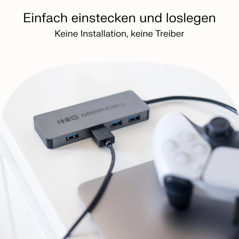 Green Cell 4-Port USB 3.0 Hub Splitter 5 Gbps, Multiple
