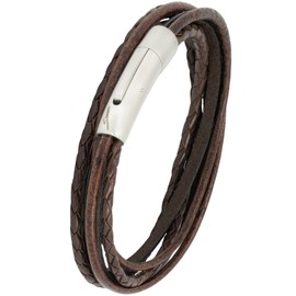 Simaru Leather Bracelet for Men and Women, Premium Genuine Leather with Stainless Steel Hook Clasp, Made in Germany, Leather, 0
