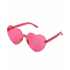 GCQJOQ Heart Sunglasses for Women, Pink Heart Glasses for Party Favor (1, Hot Pink)