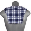 Neck Pillow with Back Panel Flannel Checked Blue Cherry Stone