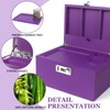 Large Bamboo Box with Combination Lock, Purple Decorative Storage Box