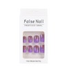 24 Pcs Purple Glitter Press on Nails Short Medium Square