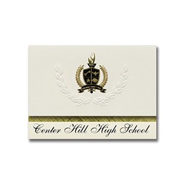 Signature Announcements Center Hill High School (Olive Branch, MS) Graduation Announcements, Presidential style, Elite package of 25 with Gold & Black Metallic Foil seal