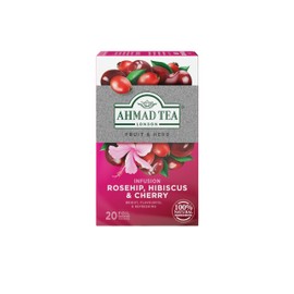 Ahmad Tea Rosehip & Cherry Infusion, 20-Count Tea Bags, Rosehip, Hibiscus & Cherry , 1.4 Oz, (Pack of 6)