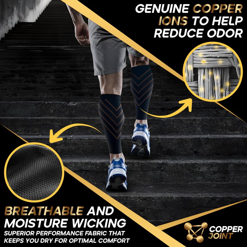 CopperJoint Calf Compression Sleeve for Men & Women, Footless Leg