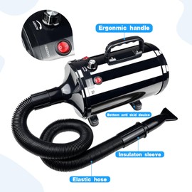 Xapigo Dog Dryer,High Velocity Professional Dog Grooming Dryer,Adjustable Temperature and Speed with 4 Different Nozzles