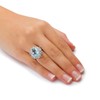 PalmBeach Sterling Silver Oval Shaped Genuine Blue Topaz Ring Sizes