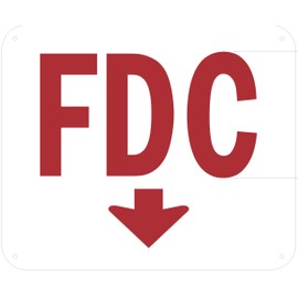 Fdc Sign - Fdc Arrow Down Sign (Aluminium Reflective, White 10X12)