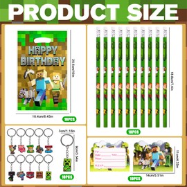 Ezydka Video Game Party Bags, Gamer Children's Birthday Party Favours Give Aways Boy Pinata Filling for Children Birthday Gifts (Key Chains, Bracelets, Gift Bags)