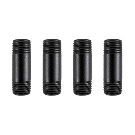 AGUTEA black extension tube, male thread, steel threaded tube, standard size, for DIY industrial style furniture decoration (Pack of 4) 3/4 INCHES (1.97'' Length)