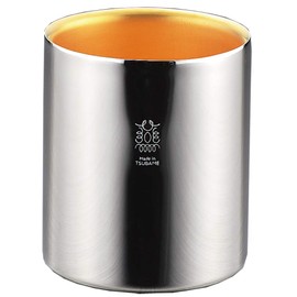Tamahashi TM-039 Tumbler Silver (Inner Surface 24K Gold Plated), 8.8 fl oz (250 ml), 18-8 Stainless Steel, W Construction