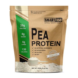 Smart138 Vanilla Pea Protein, Ultra-Fine Powder, Vegan, Gluten-Free, Soy-Free, Dairy-Free, Non-GMO, USA/Canada, Keto (Low Carb), Natural BCAAs (1000g / 2.2lbs, Vanilla)